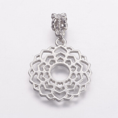 Alloy European Dangle Beads Large Hole Pendants Chakra Sahasrara Platinum 41mm Pendant 30x26x2mm Hole 4mm
Alloy European Dangle Beads Large Hole Pendants Chakra Sahasrara Platinum 41mm Pendant 30x26x2mm Hole 4mm