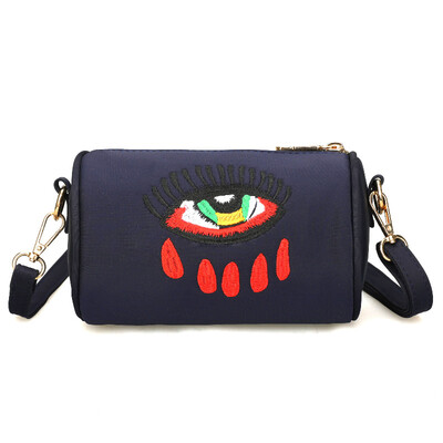 Recreational Cylinder Bag Personality Fashion Baituan Inclined Bag Embroidery Small Round Bag Portable Mini Cloth Bag
Recreational Cylinder Bag Personality Fashion Baituan Inclined Bag Embroidery Small Round Bag Portable Mini Cloth Bag