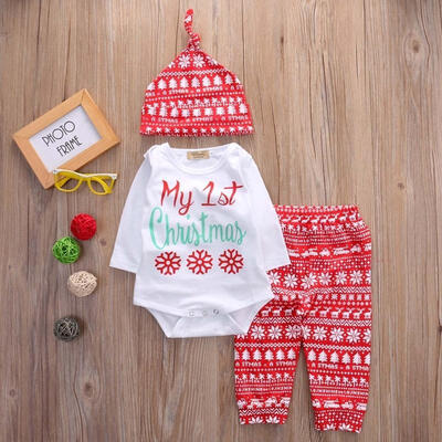 Newborn Infant Baby Boy Girl Clothes Romper TopsLong PantsHat Outfits Xmas Set Without Headband
Newborn Infant Baby Boy Girl Clothes Romper TopsLong PantsHat Outfits Xmas Set Without Headband