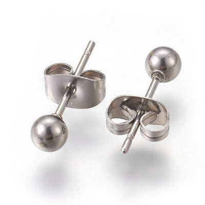304 Stainless Steel Ear Studs Round Stainless Steel Color 16x4mm Pin 1mm 12pairscard
304 Stainless Steel Ear Studs Round Stainless Steel Color 16x4mm Pin 1mm 12pairscard