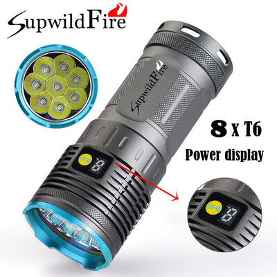 Saidsome Supwildfire 20000LM 8 x XM- T6 LED Power & Mode Digital Display Flashlight flashlight lamp