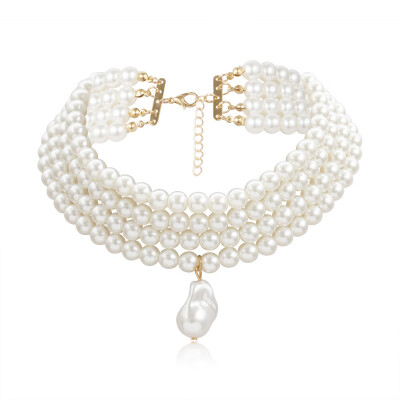 Layered Pearl Necklace for Women 2019 ZA Fashion Pearl Bead Choker Necklace Korean Lady Collar Decoration on the Neck Female
Layered Pearl Necklace for Women 2019 ZA Fashion Pearl Bead Choker Necklace Korean Lady Collar Decoration on the Neck Female
