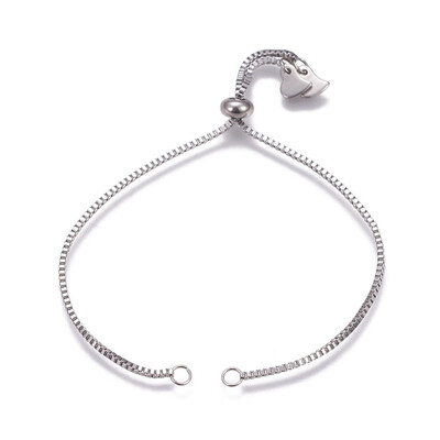 Stainless Steel Slider Bracelet Makings with Box Chains Heart Stainless Steel Color Single Chain 4-14"109cm Total Length
Stainless Steel Slider Bracelet Makings with Box Chains Heart Stainless Steel Color Single Chain 4-14"109cm Total Length
