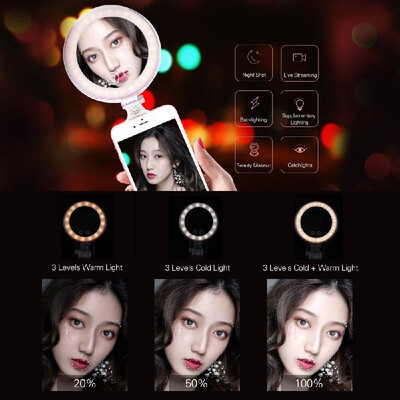 YONGNUO YN-08 Smartphone Mini Clip-on Selfie LED Ring Light Lamp 3200K5500K Bi-color Temperature Dimmable with Makeup Mirror for
YONGNUO YN-08 Smartphone Mini Clip-on Selfie LED Ring Light Lamp 3200K5500K Bi-color Temperature Dimmable with Makeup Mirror for