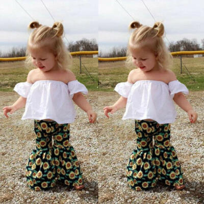 Toddler Baby Girls Off Shoudler TopsSunflower Flared Pants 2PCS Outfits Clothes
Toddler Baby Girls Off Shoudler TopsSunflower Flared Pants 2PCS Outfits Clothes