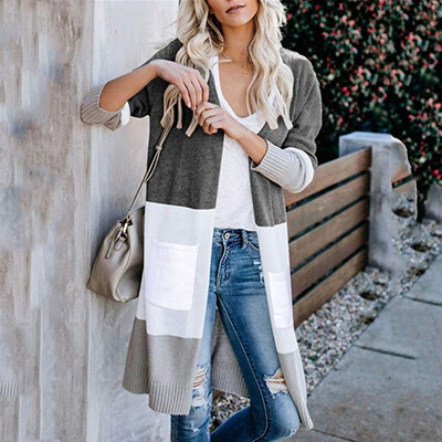 Tailored Women Long Sleeve Color Striped Pocket Casual Knitted Outerwear Cardigan Sweater
Tailored Women Long Sleeve Color Striped Pocket Casual Knitted Outerwear Cardigan Sweater