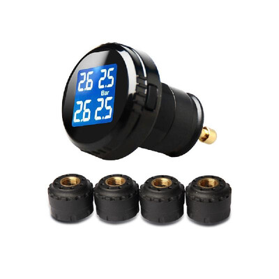 Tire Pressure Monitor with 4 External Cap Sensors Wireless Tire Pressure Monitoring System TPMS Cigarette Lighter Plug LCD Blue Ba
Tire Pressure Monitor with 4 External Cap Sensors Wireless Tire Pressure Monitoring System TPMS Cigarette Lighter Plug LCD Blue Ba