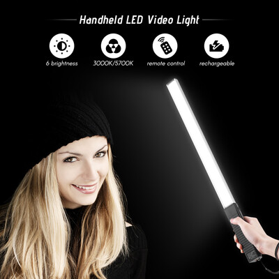 Handhled LED Video Light Wand Dimmable Bi-color Photo LED Stick with Remote Control Carry Bag 
Handhled LED Video Light Wand Dimmable Bi-color Photo LED Stick with Remote Control Carry Bag