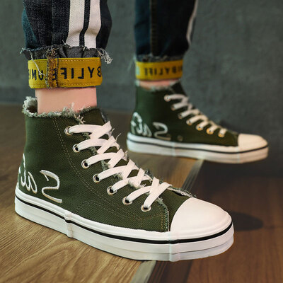 Mens shoes fall casual Joker high canvas board shoes Korean version of the trend with students tide shoes
Mens shoes fall casual Joker high canvas board shoes Korean version of the trend with students tide shoes