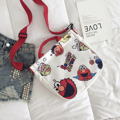 2019 new casual fashion ugly sesame street portable canvas bag female cute cartoon wild shoulder Messenger bag
2019 new casual fashion ugly sesame street portable canvas bag female cute cartoon wild shoulder Messenger bag