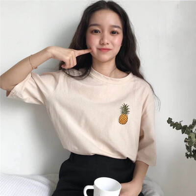 T-shirt Women Printed fruit pineapple Design Short Sleeve women Funny Tops Hipster Casual Daily basics
T-shirt Women Printed fruit pineapple Design Short Sleeve women Funny Tops Hipster Casual Daily basics