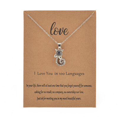 With Card Cat 100 Language I love You Necklace For Women Wedding Letter Necklace Jewelry Drop Shipping
With Card Cat 100 Language I love You Necklace For Women Wedding Letter Necklace Jewelry Drop Shipping