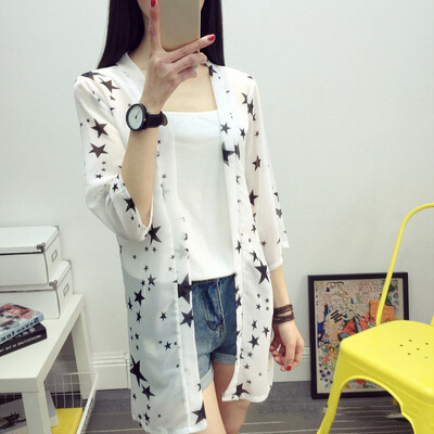 Women Casual Kimono Cardigan Ladies 2018 Summer Long Crochet Chiffon Kimono Loose Star Printed Blouse Tops
Women Casual Kimono Cardigan Ladies 2018 Summer Long Crochet Chiffon Kimono Loose Star Printed Blouse Tops