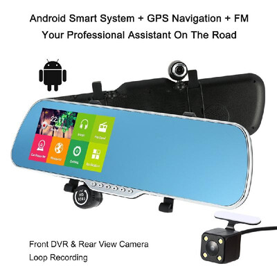 5" Android Smart System GPS Navigation Car Rearview Mirror DVR Dual Lens Front Rear 1080P 720P Camera Recorder with G-sensor Motio
5" Android Smart System GPS Navigation Car Rearview Mirror DVR Dual Lens Front Rear 1080P 720P Camera Recorder with G-sensor Motio