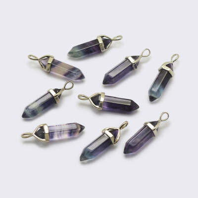 Natural Fluorite Pendants with Platinum Tone Alloy Findings Bullet 39x10x12mm Hole 3x5mm
Natural Fluorite Pendants with Platinum Tone Alloy Findings Bullet 39x10x12mm Hole 3x5mm