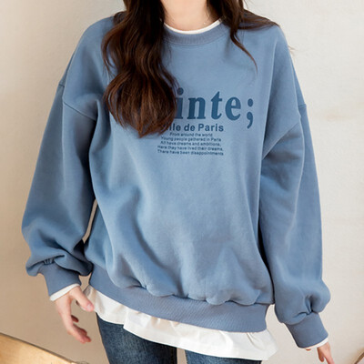 Spring Autumn Women Sweatshirts Long Sleeve Cute Fake Two-piece Pullovers Female Letter Print Loose Harajuku Hoodies Tops
Spring Autumn Women Sweatshirts Long Sleeve Cute Fake Two-piece Pullovers Female Letter Print Loose Harajuku Hoodies Tops