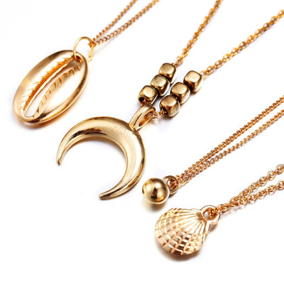 Bohemian conch necklace alloy sweater chain long shell horns scallop pendant multi-layer necklace
Bohemian conch necklace alloy sweater chain long shell horns scallop pendant multi-layer necklace