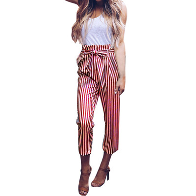 Tailored Women High Waist Harem Pants Women Bowtie Elastic Waist Stripe Casual Pants
Tailored Women High Waist Harem Pants Women Bowtie Elastic Waist Stripe Casual Pants