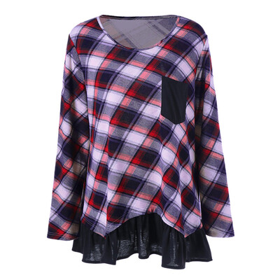 Roseonmyhand Fashion Women Plus Size O-Neck Ruffles Patchwork Flounced Plaid T-Shirt Top Tee
Roseonmyhand Fashion Women Plus Size O-Neck Ruffles Patchwork Flounced Plaid T-Shirt Top Tee