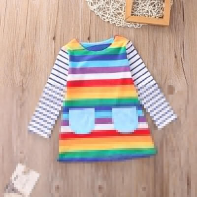 Toddler Kid Girls Long Sleeve Dress Casual Rainbow Color Dress Winter Clothes 1-7 Y
Toddler Kid Girls Long Sleeve Dress Casual Rainbow Color Dress Winter Clothes 1-7 Y