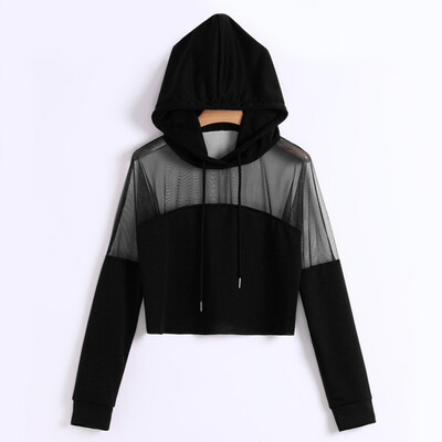Women Sweatshirt Sexy Mesh Hoodies Streetwear Harajuku Autumn Patchwork Hoodie Female Cropped Clothes
Women Sweatshirt Sexy Mesh Hoodies Streetwear Harajuku Autumn Patchwork Hoodie Female Cropped Clothes