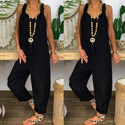 Womens Casual Loose Linen Pants Cotton Jumpsuit Strap Harem Trousers Overalls 
Womens Casual Loose Linen Pants Cotton Jumpsuit Strap Harem Trousers Overalls
