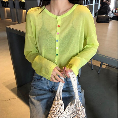 Women Summer Knitted Round Collar Button Long Sleeve Casual Knit Pullover Loose Solid Color Tops Fashion
Women Summer Knitted Round Collar Button Long Sleeve Casual Knit Pullover Loose Solid Color Tops Fashion
