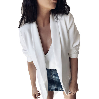 Elegant Women Long Sleeve Fashion Solid Business Blazer Coat White Office Ladies Workwear Blazer 2019 Autumn Blazer Mujer
Elegant Women Long Sleeve Fashion Solid Business Blazer Coat White Office Ladies Workwear Blazer 2019 Autumn Blazer Mujer