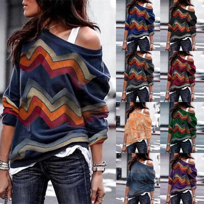 Cross-border hot sale spring&autumn strapless casual long-sleeved geometric print ladies shirt T-shirt AliExpress ebay explosi
Cross-border hot sale spring&autumn strapless casual long-sleeved geometric print ladies shirt T-shirt AliExpress ebay explosi