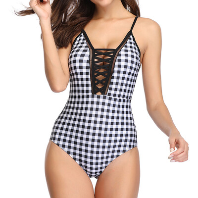 Saidsome Women Plaid Padded Push-up One Piece Bikini Swimwear Swimsuit Beachwear
Saidsome Women Plaid Padded Push-up One Piece Bikini Swimwear Swimsuit Beachwear