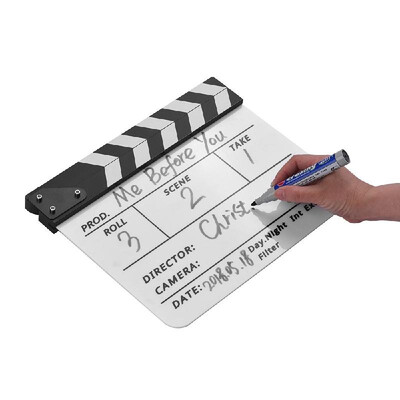Professional Acrylic Clapboard Dry Erase TV Film Movie Director Cut Action Scene Clapper Board Slate With Marker Pen Eraser
Professional Acrylic Clapboard Dry Erase TV Film Movie Director Cut Action Scene Clapper Board Slate With Marker Pen Eraser