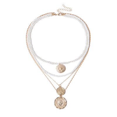 Fashion White Bead Pearl Coin layer Choker Necklace for Women Long Chain Pendant Necklace Gold Color Statement Collier Jewelry
Fashion White Bead Pearl Coin layer Choker Necklace for Women Long Chain Pendant Necklace Gold Color Statement Collier Jewelry