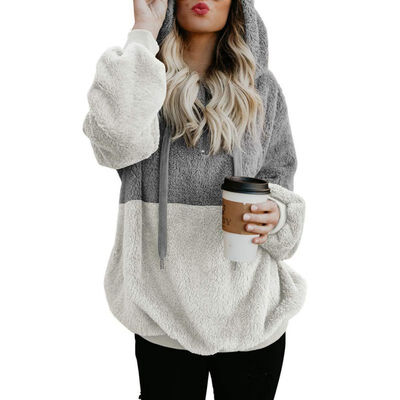 Womens Sweatshirt Long Sleeve Hooded Fleece Hoodies Autumn Winter Patchwork Color Warm Zipper Hoodie Pullover
Womens Sweatshirt Long Sleeve Hooded Fleece Hoodies Autumn Winter Patchwork Color Warm Zipper Hoodie Pullover