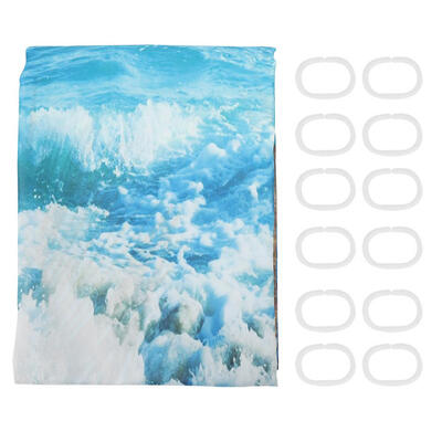 Greensen Polyester Waves Paitning Shower Bath Curtain Waterproof Bathroom Curtain Hanging Hooks
Greensen Polyester Waves Paitning Shower Bath Curtain Waterproof Bathroom Curtain Hanging Hooks