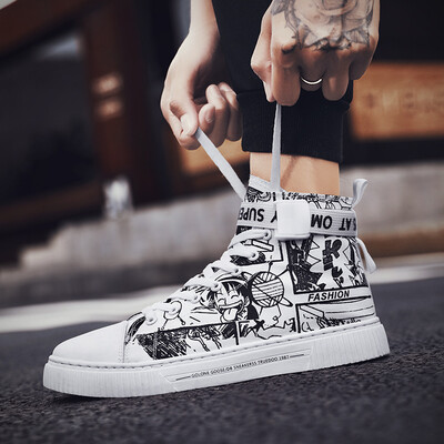 Mens shoes summer high graffiti personalized tide shoes Korean autumn leisure trend Joker canvas shoes
Mens shoes summer high graffiti personalized tide shoes Korean autumn leisure trend Joker canvas shoes