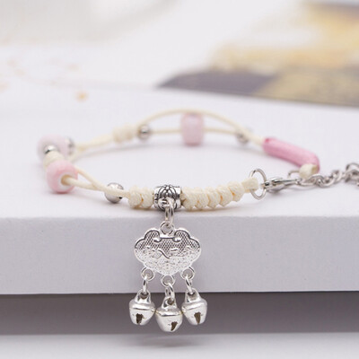Cute Pink Rope Chain Romantic Decoration Cross Jewelry Water Drop Concentric lock Bell Pendant Bracelet
Cute Pink Rope Chain Romantic Decoration Cross Jewelry Water Drop Concentric lock Bell Pendant Bracelet