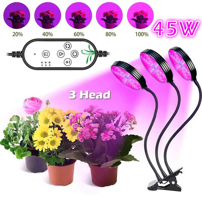 45W Growing Lamps 3 Head LED Grow Lights Plant Tent Light with Holder Clip Automatic Timing for Indoor Plants Growth
45W Growing Lamps 3 Head LED Grow Lights Plant Tent Light with Holder Clip Automatic Timing for Indoor Plants Growth