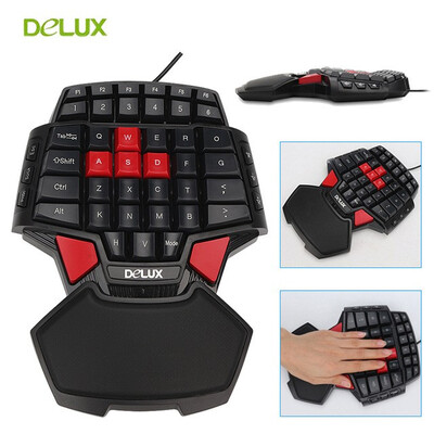 Delux T9 Single Hand Professional PC Game Keyboard Gamer USB Wired Mini Portable Game Key Board 47 Keys Double Space CF CS LOL
Delux T9 Single Hand Professional PC Game Keyboard Gamer USB Wired Mini Portable Game Key Board 47 Keys Double Space CF CS LOL