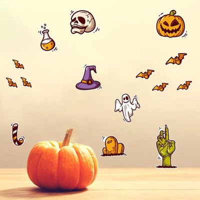 Cartoon Cute Halloween Wall Sticker Waterproof Self-Adhesive PVC Decals Home Decorations Skull Pumpkin Bat
Cartoon Cute Halloween Wall Sticker Waterproof Self-Adhesive PVC Decals Home Decorations Skull Pumpkin Bat