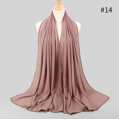 Elegant style ladies monochrome lace stitching scarf supply source pearl chiffon scarf Muslim MSL037
Elegant style ladies monochrome lace stitching scarf supply source pearl chiffon scarf Muslim MSL037
