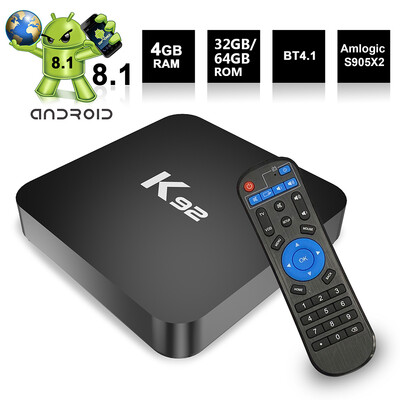 K92 Smart TV Box Android 81 S905X2 64 Bit 24G5G Dual-band WiFi UHD 4K VP9 H265 4GB DDR4 64GB EMMC
K92 Smart TV Box Android 81 S905X2 64 Bit 24G5G Dual-band WiFi UHD 4K VP9 H265 4GB DDR4 64GB EMMC