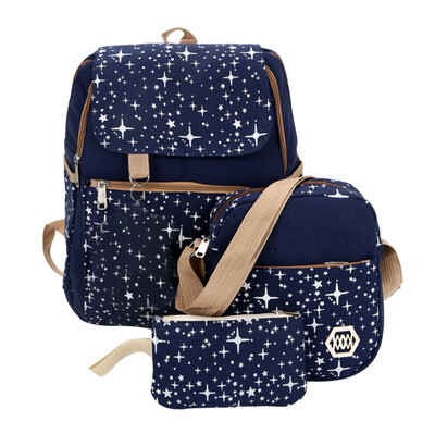 Tailored Canvas Backpack Shoulder Bag Lady School Student Three Pack Set Travel Bag Hot
Tailored Canvas Backpack Shoulder Bag Lady School Student Three Pack Set Travel Bag Hot