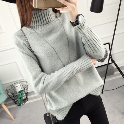 2018 new loose turtleneck sweater women fall&winter bottom wear Korean version of long sleeve pure color sweater is thicker
2018 new loose turtleneck sweater women fall&winter bottom wear Korean version of long sleeve pure color sweater is thicker