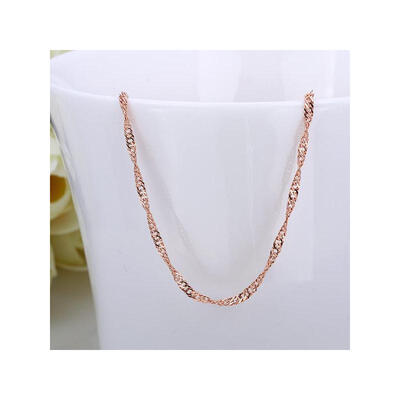 18K Rose Gold Plated Tin Alloy Twisted Singapore Chain Fine Necklace Making with Lobster Claw Clasps 18" 15mm
18K Rose Gold Plated Tin Alloy Twisted Singapore Chain Fine Necklace Making with Lobster Claw Clasps 18" 15mm