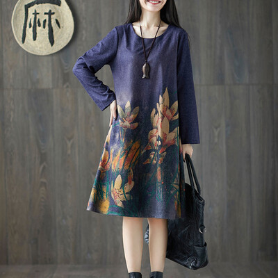 Tailored Fashion Women Plus Size Folk-Custom Loose Floral Printed Cotton And Linen Dress
Tailored Fashion Women Plus Size Folk-Custom Loose Floral Printed Cotton And Linen Dress