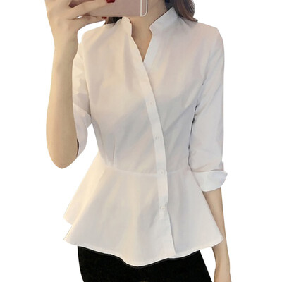 Womens temperament solid color shirt womens sleeves fashion stand collar cotton shirt casual loose shirts
Womens temperament solid color shirt womens sleeves fashion stand collar cotton shirt casual loose shirts