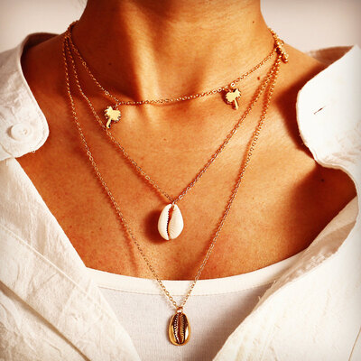 Vintage Multilayer Shell Pendant Necklace Women Gold Color Map Coin Long Choker Necklaces Ocean Jewelry 2019 NEW Gift
Vintage Multilayer Shell Pendant Necklace Women Gold Color Map Coin Long Choker Necklaces Ocean Jewelry 2019 NEW Gift