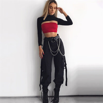 autumn womens new streamers bag buckle casual pants female harem pants overalls
autumn womens new streamers bag buckle casual pants female harem pants overalls