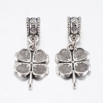 Tibetan Style Alloy European Dangle Beads Large Hole Pendants Clover Antique Silver 30mm Pendant 20x13x2mm Hole 45mm
Tibetan Style Alloy European Dangle Beads Large Hole Pendants Clover Antique Silver 30mm Pendant 20x13x2mm Hole 45mm
