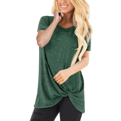 Nomeni Women Casual Solid Color Short Sleeve O Neck Blouse Twist Knotted Tops T- Shirt
Nomeni Women Casual Solid Color Short Sleeve O Neck Blouse Twist Knotted Tops T- Shirt